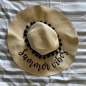 Floppy straw beach hat